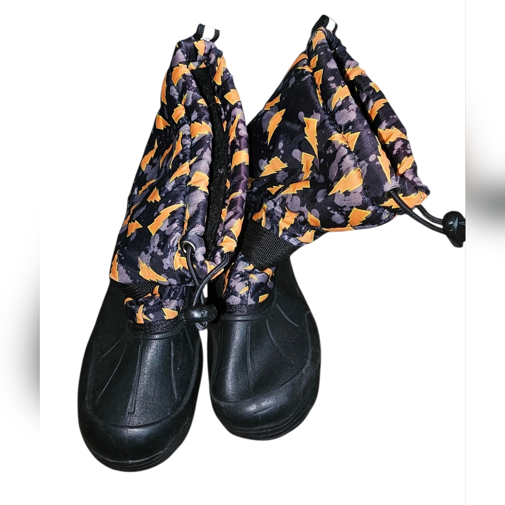 Northside Black and Orange Patterned Winter Boots